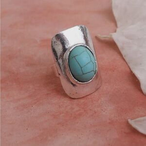 Silver Turquoise Statement Ring